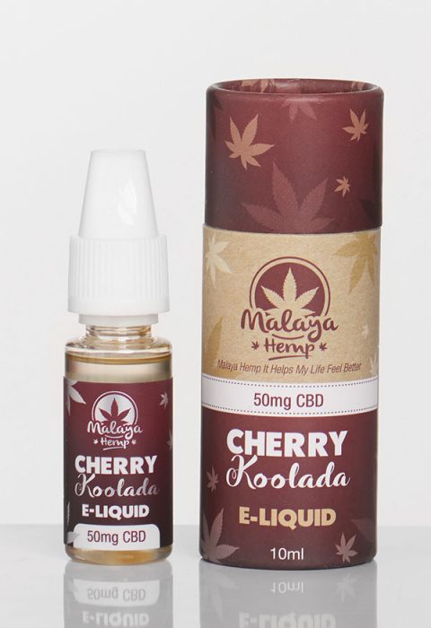 Malaya Hemp Cherry Koolada CBD Infused E-Liquid 10ml bottle – 50mg CBD, fruity and menthol vape