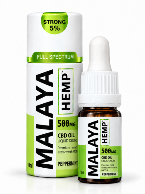 Malaya Hemp™ 500mg CBD Oil Peppermint Flavour | 10ml Hemp Extract