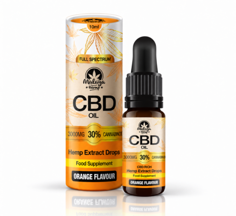 Malaya Hemp™ 3000mg 30% CBD Oil Orange Flavour – 10ml
