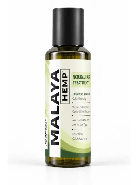 Malaya Hemp™ Natural Cold-Pressed Hemp Oil for Hair, Body & Massage – 100% Pure & Natural